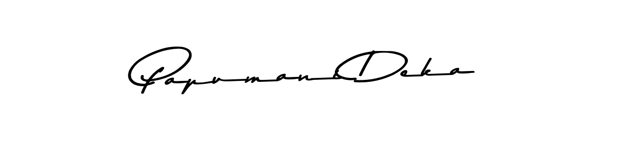 The best way (Asem Kandis PERSONAL USE) to make a short signature is to pick only two or three words in your name. The name Papumani Deka include a total of six letters. For converting this name. Papumani Deka signature style 9 images and pictures png