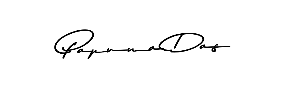 Create a beautiful signature design for name Papuna Das. With this signature (Asem Kandis PERSONAL USE) fonts, you can make a handwritten signature for free. Papuna Das signature style 9 images and pictures png