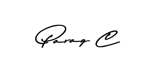 Design your own signature with our free online signature maker. With this signature software, you can create a handwritten (Asem Kandis PERSONAL USE) signature for name Parag C. Parag C signature style 9 images and pictures png
