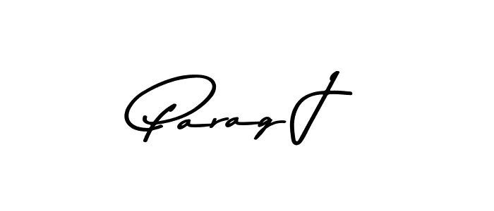 Make a beautiful signature design for name Parag J. With this signature (Asem Kandis PERSONAL USE) style, you can create a handwritten signature for free. Parag J signature style 9 images and pictures png