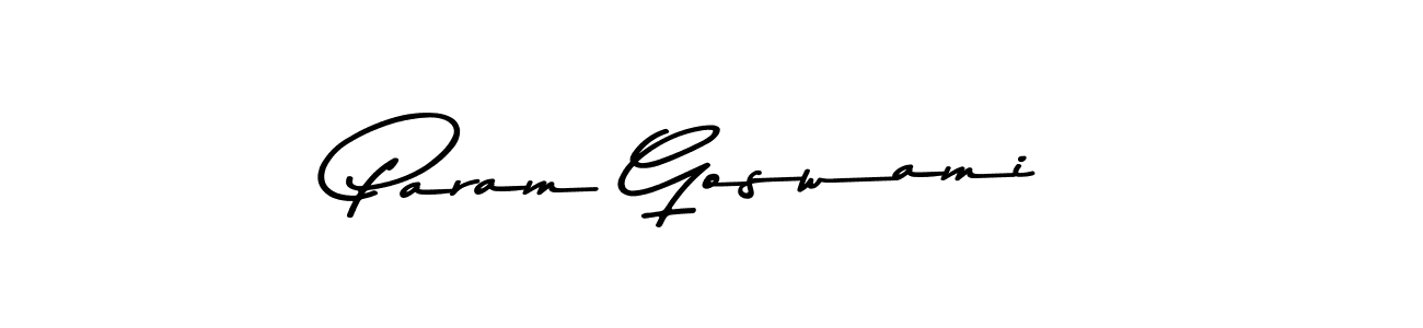Make a beautiful signature design for name Param Goswami. With this signature (Asem Kandis PERSONAL USE) style, you can create a handwritten signature for free. Param Goswami signature style 9 images and pictures png