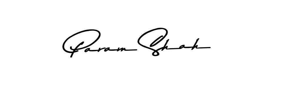 How to make Param Shah name signature. Use Asem Kandis PERSONAL USE style for creating short signs online. This is the latest handwritten sign. Param Shah signature style 9 images and pictures png