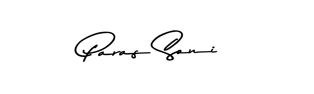 Use a signature maker to create a handwritten signature online. With this signature software, you can design (Asem Kandis PERSONAL USE) your own signature for name Paras Soni. Paras Soni signature style 9 images and pictures png