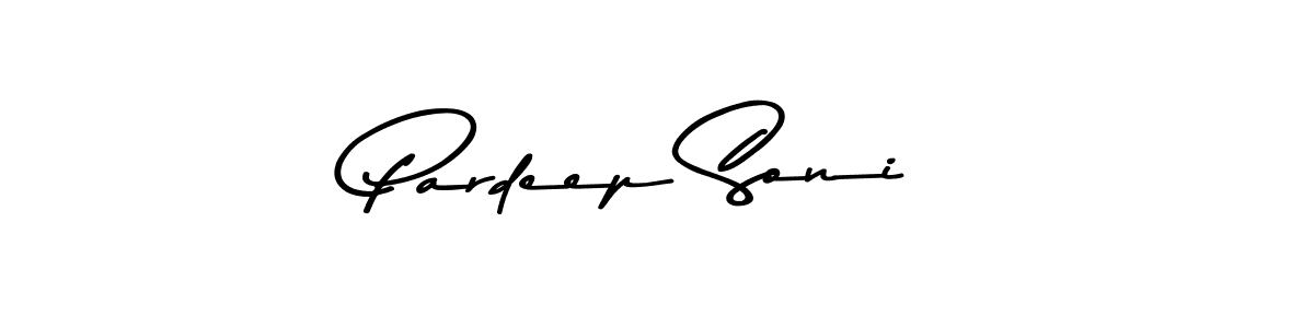 Design your own signature with our free online signature maker. With this signature software, you can create a handwritten (Asem Kandis PERSONAL USE) signature for name Pardeep Soni. Pardeep Soni signature style 9 images and pictures png