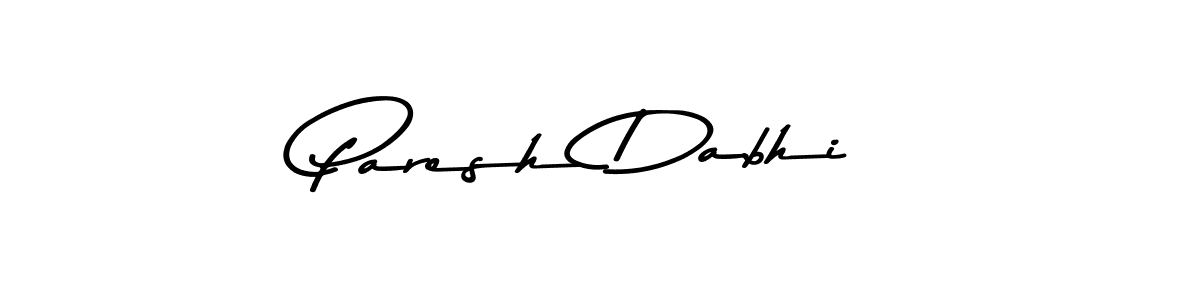 How to make Paresh Dabhi name signature. Use Asem Kandis PERSONAL USE style for creating short signs online. This is the latest handwritten sign. Paresh Dabhi signature style 9 images and pictures png