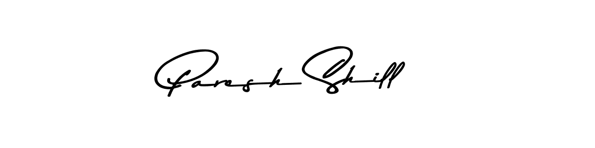 How to make Paresh Shill name signature. Use Asem Kandis PERSONAL USE style for creating short signs online. This is the latest handwritten sign. Paresh Shill signature style 9 images and pictures png