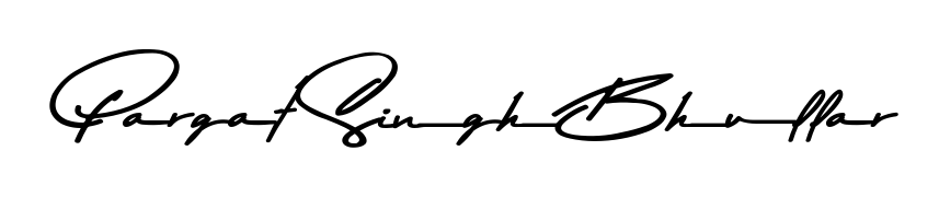 Practice writing Pargat Singh Bhullar with the flow of Asem Kandis PERSONAL USE lettering. A fantastic source of inspiration for developing your personal signature style. Pargat Singh Bhullar signature style 9 images and pictures png