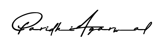 Similarly Asem Kandis PERSONAL USE is the best handwritten signature design. Signature creator online. You can use it as an online autograph creator for name Paridhi Agarwal. Paridhi Agarwal signature style 9 images and pictures png