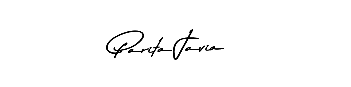 Create a beautiful signature design for name Parita Javia. With this signature (Asem Kandis PERSONAL USE) fonts, you can make a handwritten signature for free. Parita Javia signature style 9 images and pictures png