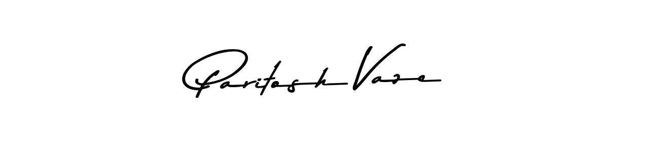How to make Paritosh Vaze name signature. Use Asem Kandis PERSONAL USE style for creating short signs online. This is the latest handwritten sign. Paritosh Vaze signature style 9 images and pictures png