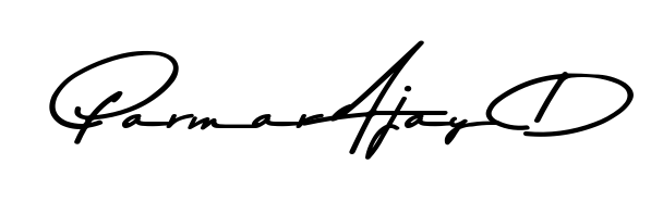 Upgrade your professional image with Parmar Ajay D signature created with Asem Kandis PERSONAL USE font. Fast, free, and watermark-free download. Parmar Ajay D signature style 9 images and pictures png