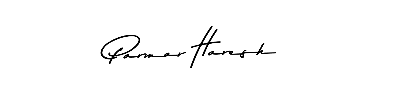 How to make Parmar Haresh name signature. Use Asem Kandis PERSONAL USE style for creating short signs online. This is the latest handwritten sign. Parmar Haresh signature style 9 images and pictures png