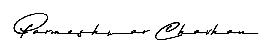 The Asem Kandis PERSONAL USE typeface gives name Parmeshwar Chavhan a refined look. Suitable for certificates, diplomas, and official verification. Parmeshwar Chavhan signature style 9 images and pictures png