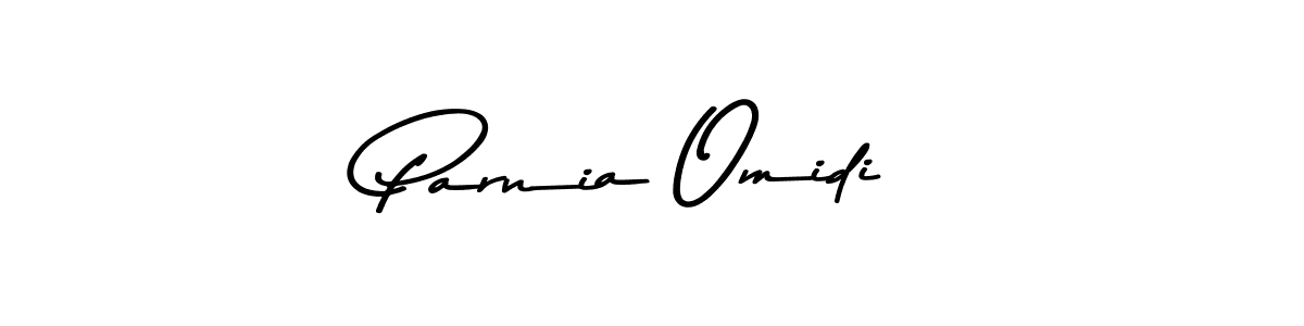 How to make Parnia Omidi name signature. Use Asem Kandis PERSONAL USE style for creating short signs online. This is the latest handwritten sign. Parnia Omidi signature style 9 images and pictures png