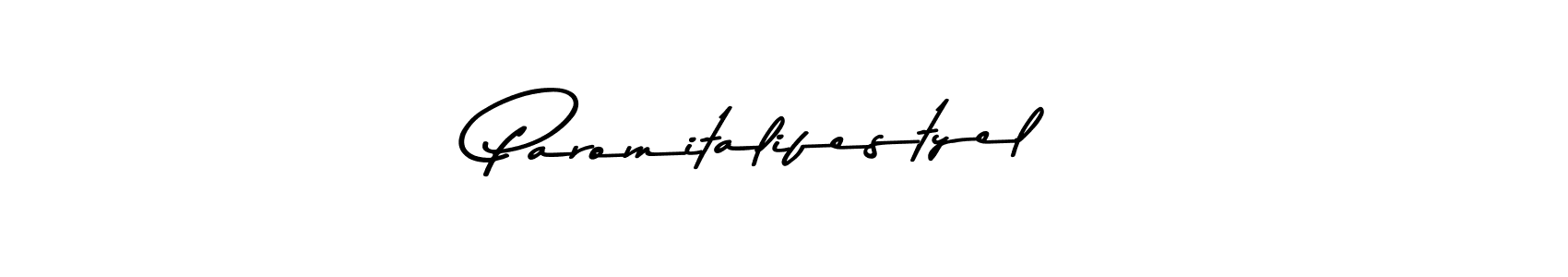 Make a beautiful signature design for name Paromitalifestyel. With this signature (Asem Kandis PERSONAL USE) style, you can create a handwritten signature for free. Paromitalifestyel signature style 9 images and pictures png