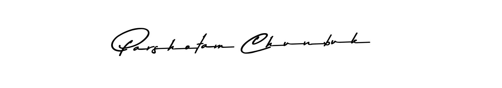 You should practise on your own different ways (Asem Kandis PERSONAL USE) to write your name (Parshotam Chunbuk) in signature. don't let someone else do it for you. Parshotam Chunbuk signature style 9 images and pictures png