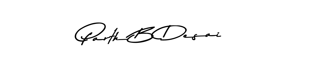 Make a beautiful signature design for name Parth B Desai. With this signature (Asem Kandis PERSONAL USE) style, you can create a handwritten signature for free. Parth B Desai signature style 9 images and pictures png