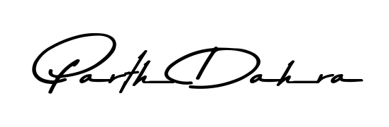 Create a personalized artistic stamp with Parth Dahra in Asem Kandis PERSONAL USE font. Perfect for visual artists, designers, and influencers. Parth Dahra signature style 9 images and pictures png