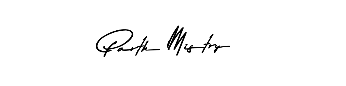 How to make Parth Mistry name signature. Use Asem Kandis PERSONAL USE style for creating short signs online. This is the latest handwritten sign. Parth Mistry signature style 9 images and pictures png