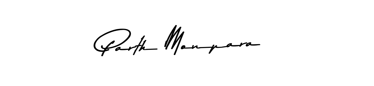 Use a signature maker to create a handwritten signature online. With this signature software, you can design (Asem Kandis PERSONAL USE) your own signature for name Parth Monpara. Parth Monpara signature style 9 images and pictures png