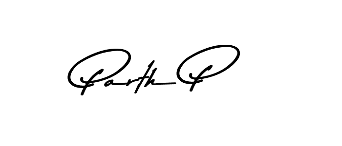 Design your own signature with our free online signature maker. With this signature software, you can create a handwritten (Asem Kandis PERSONAL USE) signature for name Parth P. Parth P signature style 9 images and pictures png