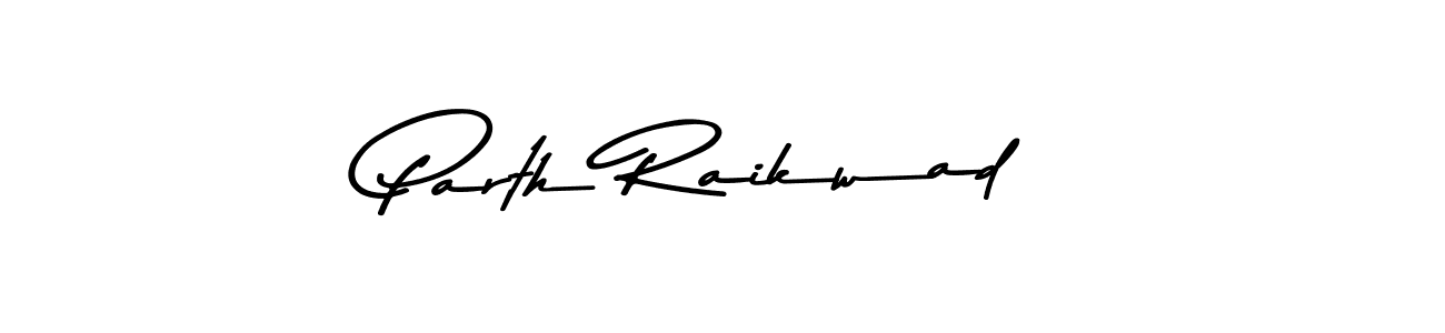 Create a beautiful signature design for name Parth Raikwad. With this signature (Asem Kandis PERSONAL USE) fonts, you can make a handwritten signature for free. Parth Raikwad signature style 9 images and pictures png