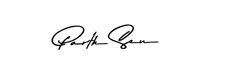 Create a beautiful signature design for name Parth Sen. With this signature (Asem Kandis PERSONAL USE) fonts, you can make a handwritten signature for free. Parth Sen signature style 9 images and pictures png