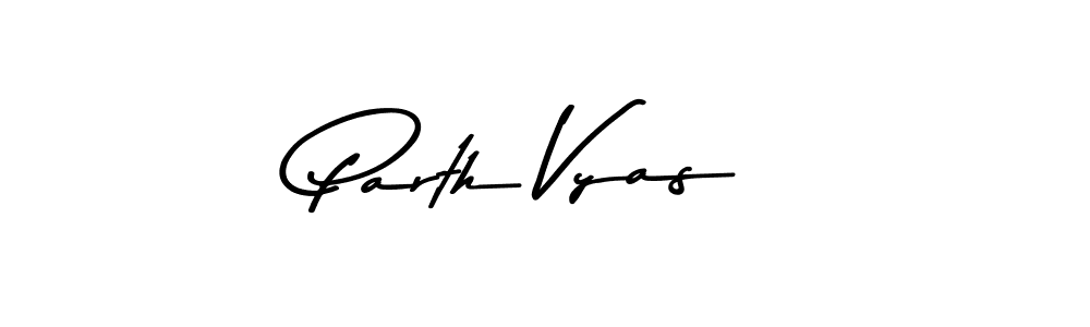 Create a beautiful signature design for name Parth Vyas. With this signature (Asem Kandis PERSONAL USE) fonts, you can make a handwritten signature for free. Parth Vyas signature style 9 images and pictures png