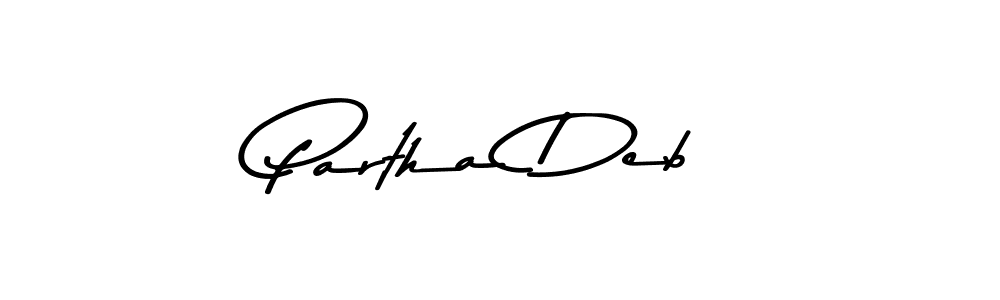 How to make Partha Deb name signature. Use Asem Kandis PERSONAL USE style for creating short signs online. This is the latest handwritten sign. Partha Deb signature style 9 images and pictures png