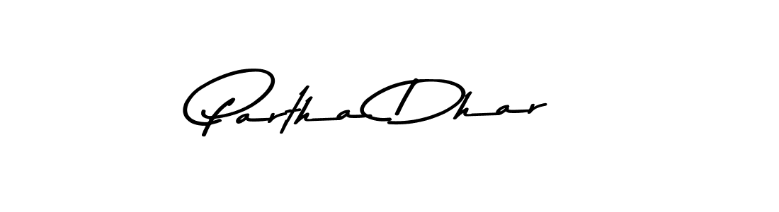 How to make Partha Dhar signature? Asem Kandis PERSONAL USE is a professional autograph style. Create handwritten signature for Partha Dhar name. Partha Dhar signature style 9 images and pictures png