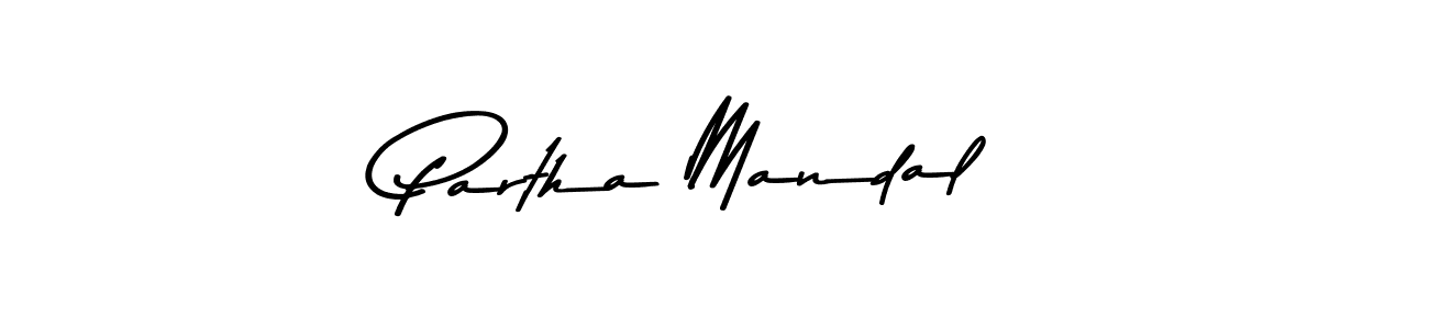 Make a beautiful signature design for name Partha Mandal. With this signature (Asem Kandis PERSONAL USE) style, you can create a handwritten signature for free. Partha Mandal signature style 9 images and pictures png