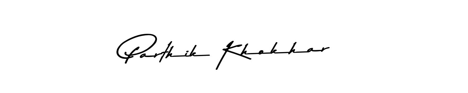 The best way (Asem Kandis PERSONAL USE) to make a short signature is to pick only two or three words in your name. The name Parthik Khokhar include a total of six letters. For converting this name. Parthik Khokhar signature style 9 images and pictures png