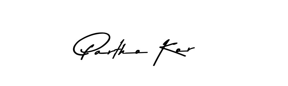 Use a signature maker to create a handwritten signature online. With this signature software, you can design (Asem Kandis PERSONAL USE) your own signature for name Partho Kor. Partho Kor signature style 9 images and pictures png