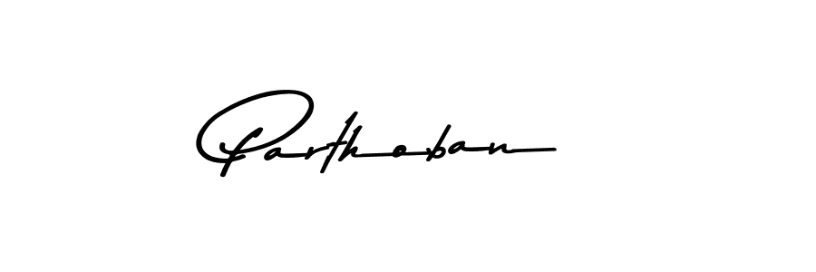 How to make Parthoban name signature. Use Asem Kandis PERSONAL USE style for creating short signs online. This is the latest handwritten sign. Parthoban signature style 9 images and pictures png