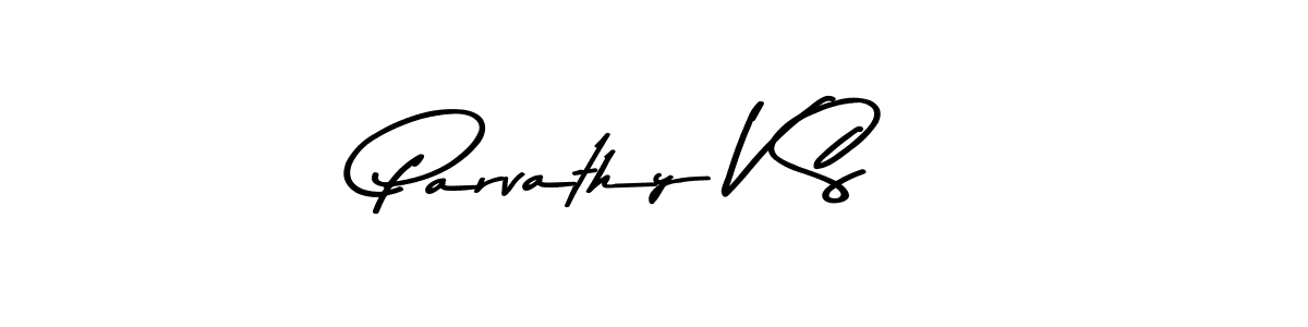 Create a beautiful signature design for name Parvathy V S. With this signature (Asem Kandis PERSONAL USE) fonts, you can make a handwritten signature for free. Parvathy V S signature style 9 images and pictures png