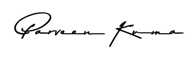 Achieve flawless digital penmanship with Parveen Kuma name in Asem Kandis PERSONAL USE font. The perfect tool for creating online signatures. Parveen Kuma signature style 9 images and pictures png