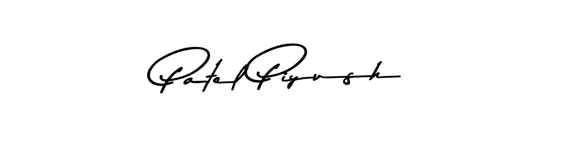 Make a beautiful signature design for name Patel Piyush. With this signature (Asem Kandis PERSONAL USE) style, you can create a handwritten signature for free. Patel Piyush signature style 9 images and pictures png