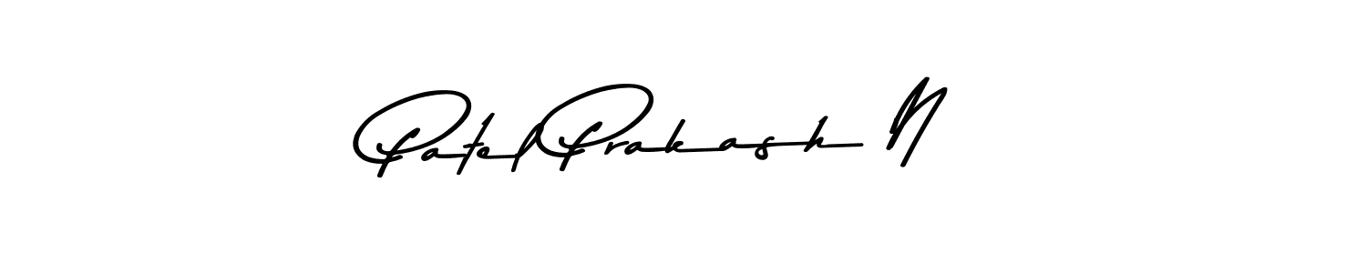 How to make Patel Prakash N name signature. Use Asem Kandis PERSONAL USE style for creating short signs online. This is the latest handwritten sign. Patel Prakash N signature style 9 images and pictures png