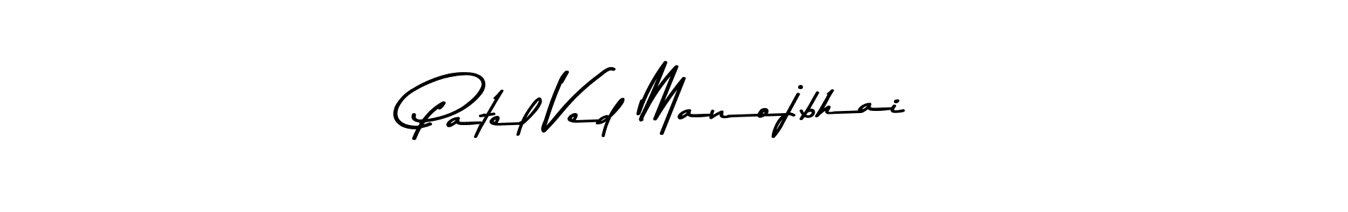 Make a beautiful signature design for name Patel Ved Manojbhai. With this signature (Asem Kandis PERSONAL USE) style, you can create a handwritten signature for free. Patel Ved Manojbhai signature style 9 images and pictures png