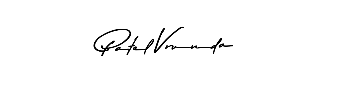 Design your own signature with our free online signature maker. With this signature software, you can create a handwritten (Asem Kandis PERSONAL USE) signature for name Patel Vrunda. Patel Vrunda signature style 9 images and pictures png