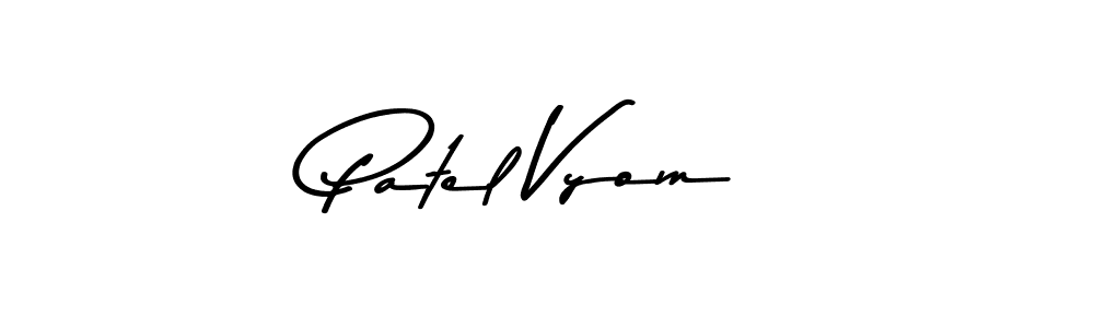 Similarly Asem Kandis PERSONAL USE is the best handwritten signature design. Signature creator online .You can use it as an online autograph creator for name Patel Vyom. Patel Vyom signature style 9 images and pictures png