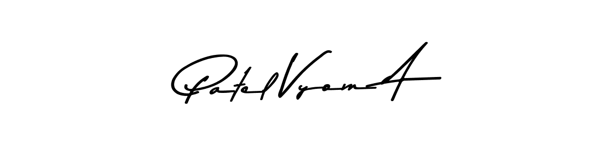 How to make Patel Vyom A signature? Asem Kandis PERSONAL USE is a professional autograph style. Create handwritten signature for Patel Vyom A name. Patel Vyom A signature style 9 images and pictures png