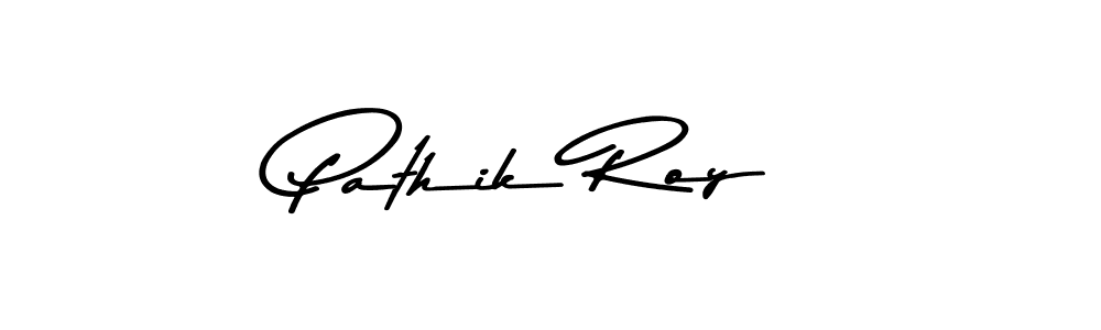 How to make Pathik Roy name signature. Use Asem Kandis PERSONAL USE style for creating short signs online. This is the latest handwritten sign. Pathik Roy signature style 9 images and pictures png