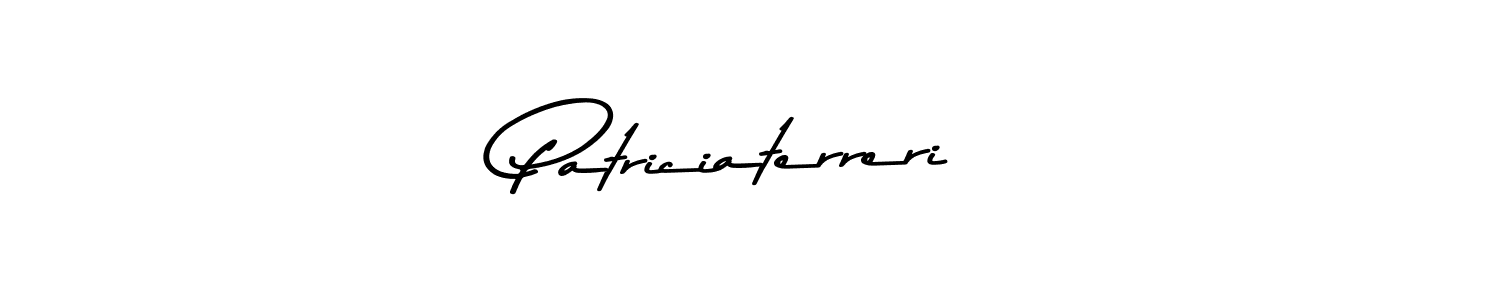 How to make Patriciaterreri name signature. Use Asem Kandis PERSONAL USE style for creating short signs online. This is the latest handwritten sign. Patriciaterreri signature style 9 images and pictures png