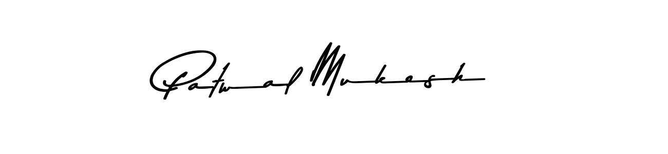 How to make Patwal Mukesh name signature. Use Asem Kandis PERSONAL USE style for creating short signs online. This is the latest handwritten sign. Patwal Mukesh signature style 9 images and pictures png