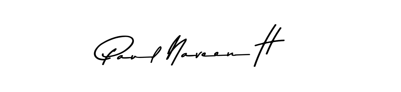 Make a beautiful signature design for name Paul Naveen H. With this signature (Asem Kandis PERSONAL USE) style, you can create a handwritten signature for free. Paul Naveen H signature style 9 images and pictures png