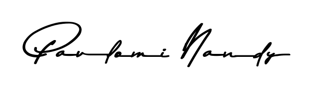 A stylish, flowing autograph style designed for name Paulomi Nandy using Asem Kandis PERSONAL USE typography. Perfect for digital creative projects. Paulomi Nandy signature style 9 images and pictures png