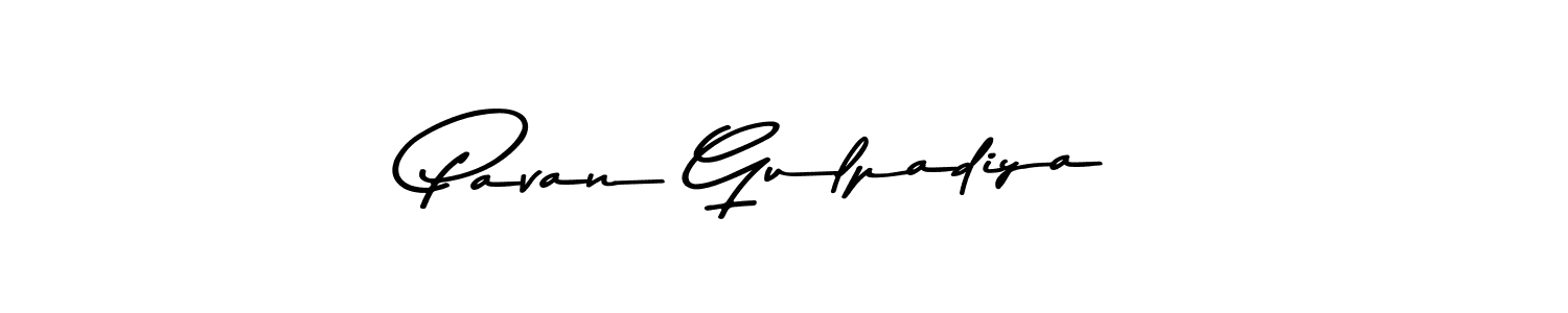 How to make Pavan Gulpadiya name signature. Use Asem Kandis PERSONAL USE style for creating short signs online. This is the latest handwritten sign. Pavan Gulpadiya signature style 9 images and pictures png