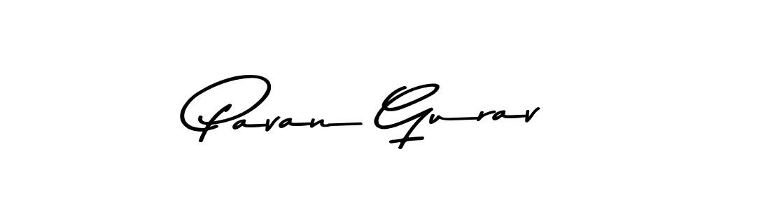 How to make Pavan Gurav name signature. Use Asem Kandis PERSONAL USE style for creating short signs online. This is the latest handwritten sign. Pavan Gurav signature style 9 images and pictures png