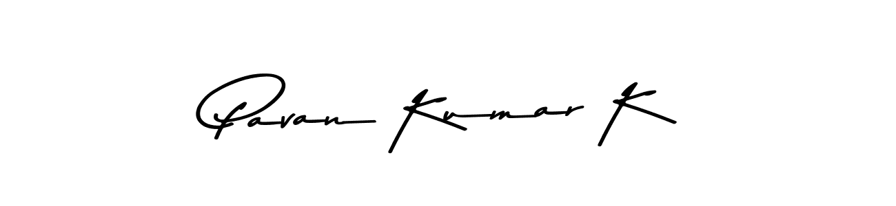 How to make Pavan Kumar K name signature. Use Asem Kandis PERSONAL USE style for creating short signs online. This is the latest handwritten sign. Pavan Kumar K signature style 9 images and pictures png